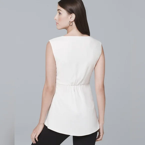 White House Black Market White Sleeveless Top - Picture 4 of 11